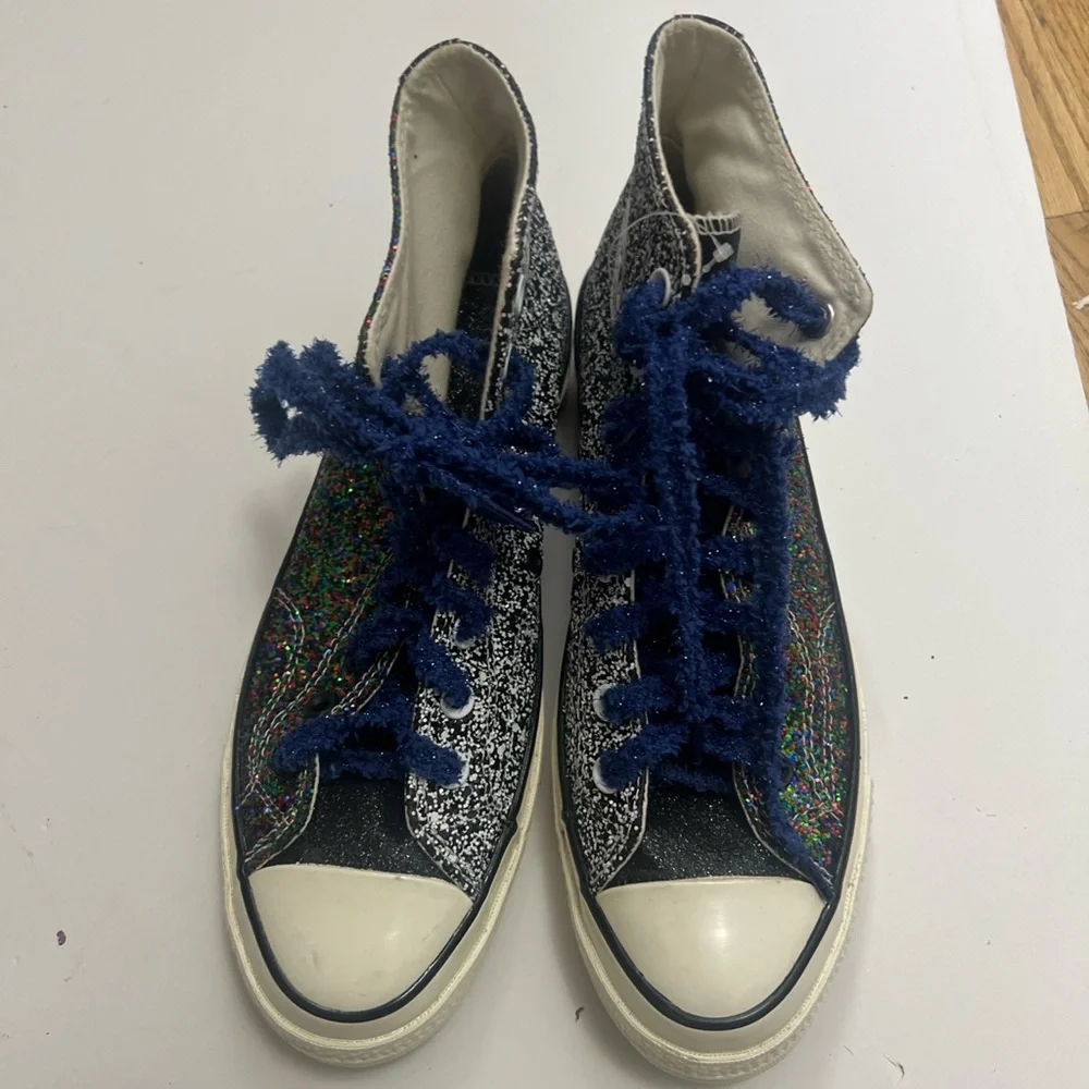 CONVERSE + J.W ANDERSON CHUCK TAYLOR ALLSTARS GLITTER‎ HIGH TRAINERS SZ M9 W11